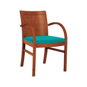 Leila Veneer Back Wooden Seat Armchair 