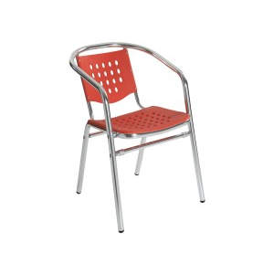 Gabriella Red Stacker Metal Armchair
