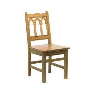 Church Solid Seat Wooden Sidechair