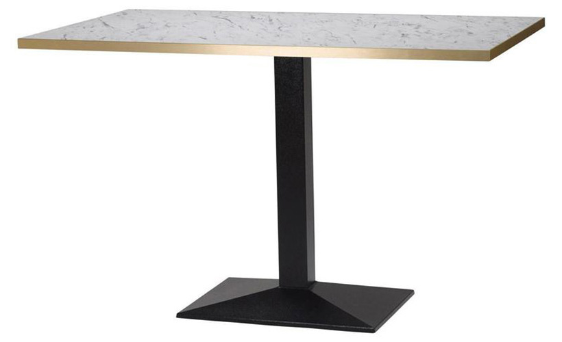 White Carrara/Gold Edge (Rectangular) - Hudson Base 