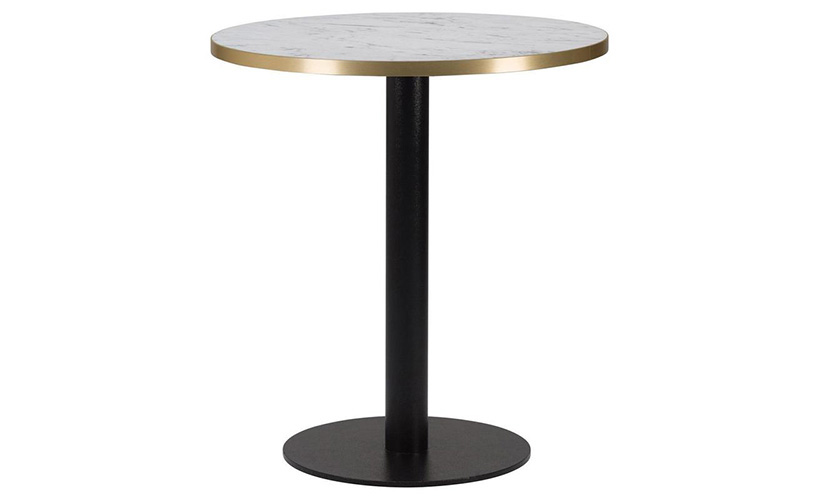 White Carrara/Gold Edge (Round) - Titan Base 