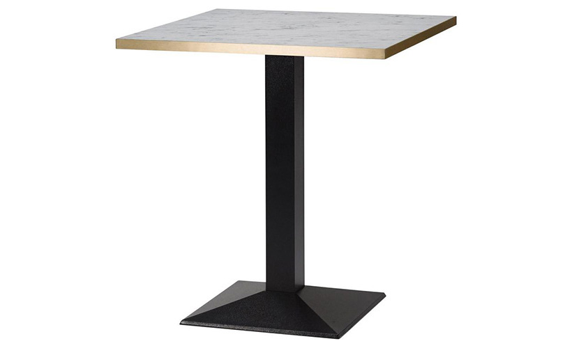 White Carrara/Gold Edge (Square) - Hudson Base 