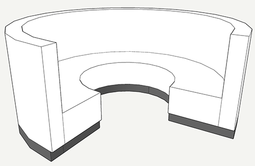 3/4 Rounded Booth
